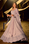 Lavender Bridal Lehenga Set with Handcrafted Embellishments KF