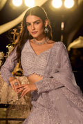 Lavender Bridal Lehenga Set with Handcrafted Embellishments KF