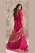 Magenta Embroidered Gown with Dupatta – Festive & Wedding Wear PR