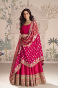 Magenta Embroidered Gown with Dupatta – Festive & Wedding Wear PR