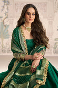 Green Embroidered Lehenga Choli with Dupatta | UK Ethnic Wear RTI