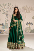 Green Embroidered Lehenga Choli with Dupatta | UK Ethnic Wear RTI