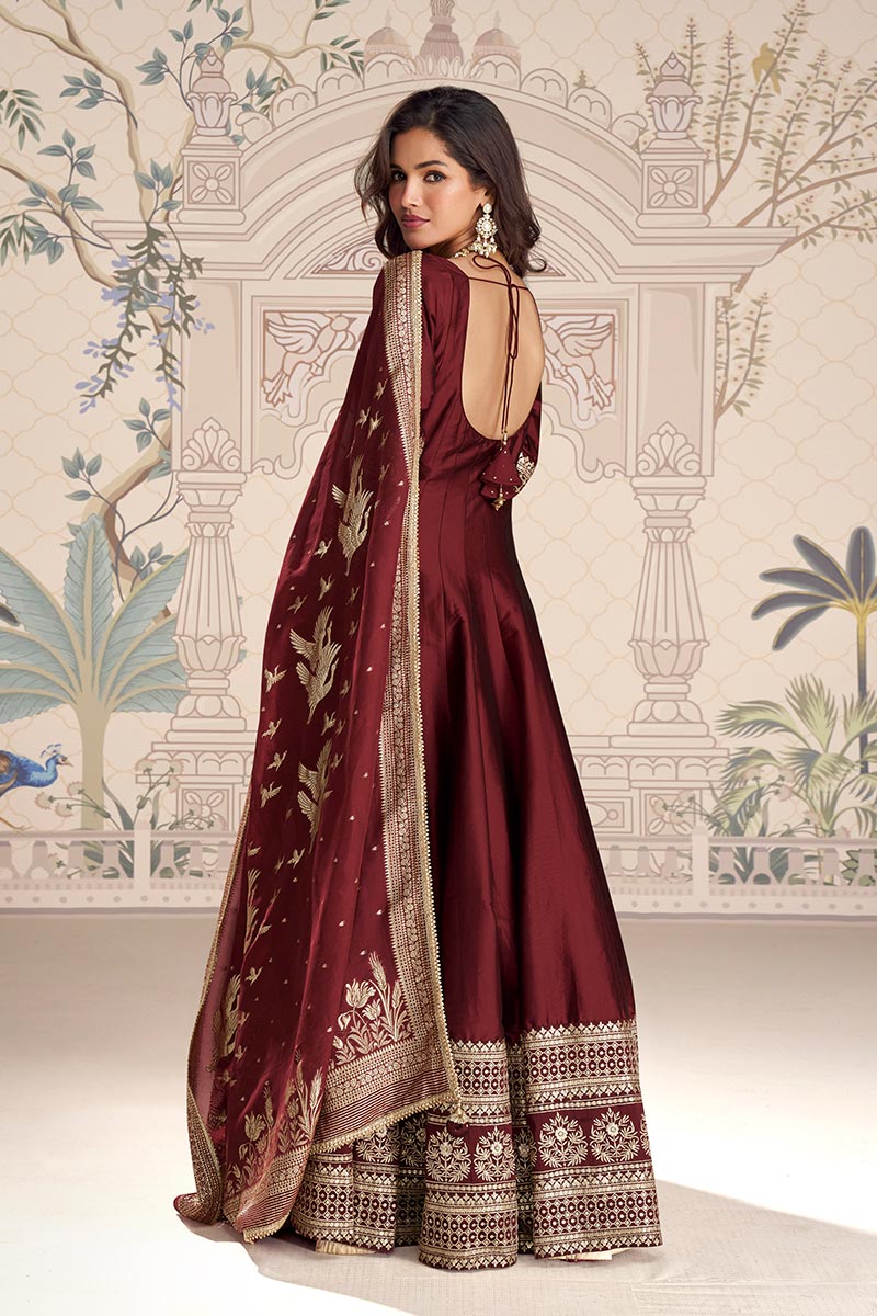 Traditional Maroon Lehenga Choli with Dupatta | UK Online RTI