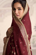 Traditional Maroon Lehenga Choli with Dupatta | UK Online RTI