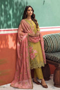 Mustard Embroidered Salwar Kameez with Pink Dupatta – Elegant Festive Wear RTI