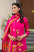 Pink Floral Printed Ethnic Kurta Set with Dupatta – Elegant Women’s Outfit RTI