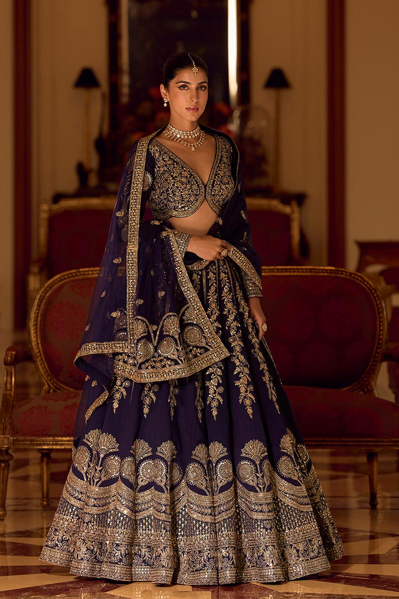 Purple Embroidered Lehenga – Indian Bridal & Party Wear RTI
