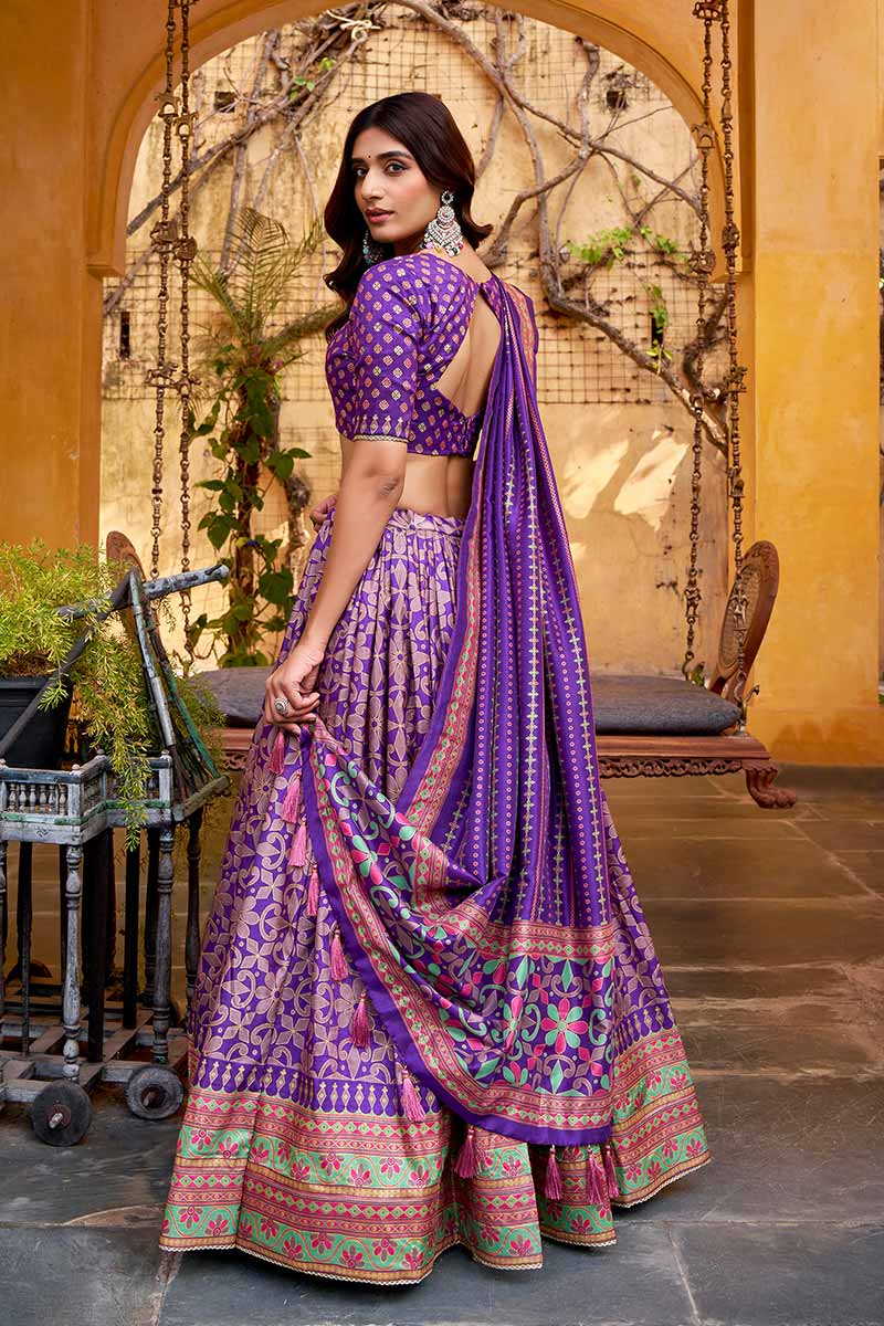 Purple Lehenga Choli with Dupatta | Indian Ethnic Wear UK
