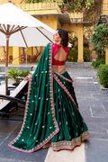 Elegant Green & Pink Embroidered Lehenga – Party & Wedding Wear RTI