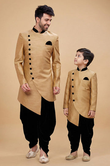 Matchy Matchy Chiku Father-Son Festive Dhoti Style Kurta Set RTI