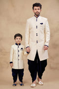 Classic Cream Dhupion Silk Ethnic Duo Kurta Set for Festivals RTI