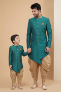 Rama Green Father–Son Matching Kurta Pajama Duo | Traditional Festive Wear RTI