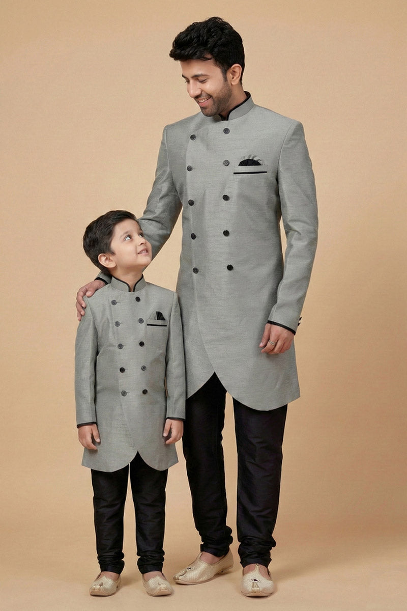 Festive Brown Matching Dhoti style Kurta Pajama Set for Father & Son (Copy) RTI