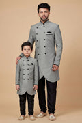 Classic Gray Father & Son Ethnic Kurta Set | Wedding & Festive Special RTI