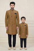 Elegant Chiku Dhupion Kurta Pajama for Father & Son | Ethnic Outfit RTI