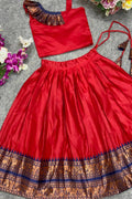 Maroon Designed Skirt & Top | Lehenga Set for Girls RTI
