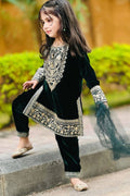 Green Embroidered Girls Ethnic Dress – Traditional Kids Outfit UK RTI