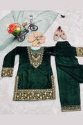 Green Embroidered Girls Ethnic Dress – Traditional Kids Outfit UK RTI