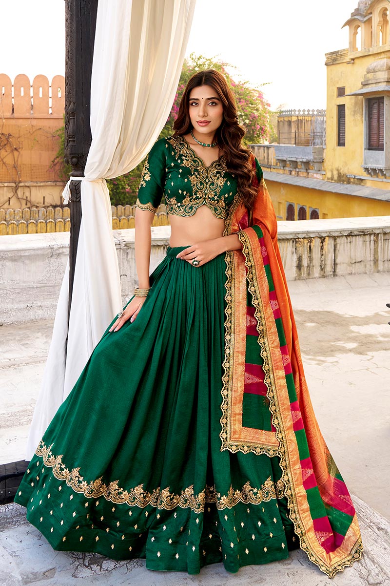 Designer Green Lehenga Set | Festive & Wedding Outfit RTI