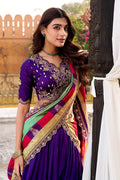 Purple Indian Party Wear Lehenga – Elegant Embroidery Look RTI