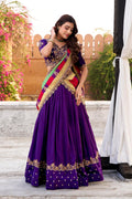 Purple Indian Party Wear Lehenga – Elegant Embroidery Look RTI