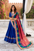 Royal Blue Silk Vichitra Silk Lehenga for Wedding, Mehndi & Sangeet RTI