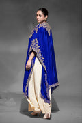 Royal Blue Embroidered Indo-Western Lehenga Set | Party Wear UK RTI
