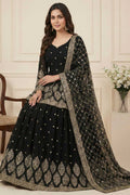 Elegant Black Lehenga with Silver Embroidery | Party Wear UK RTI