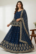 Designer Blue Lehenga Set with Embroidery | Festive Wear UK RTI