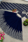 Floral Embroidered Festive Lehenga Set | Blue Designer Wear RTI