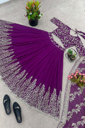 Purple Festive & Party Lehenga Beats | Floral Embroidered Suit RTI