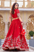 Red Royal Bridal Lehenga – Elegance Embroidered Inside RTI