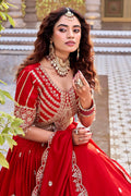 Red Royal Bridal Lehenga – Elegance Embroidered Inside RTI