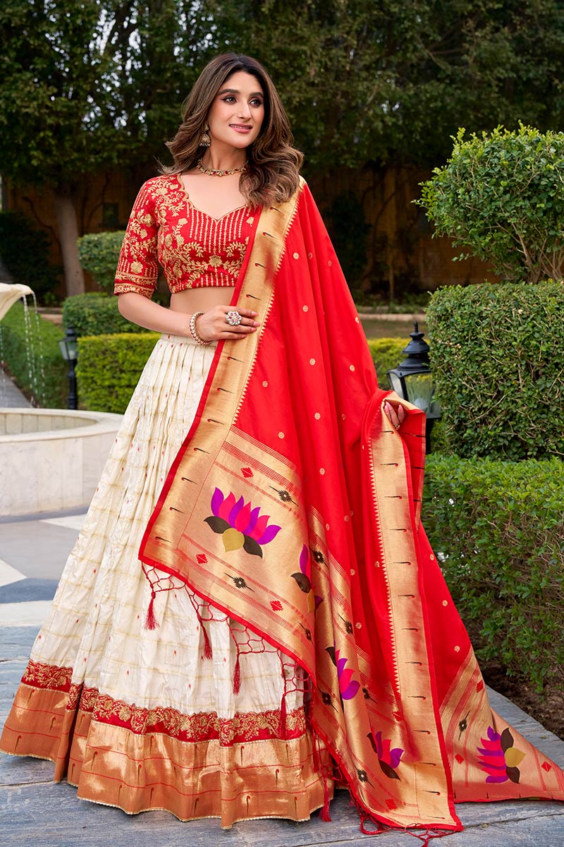 Royal Red & Cream Lehenga for Weddings & Festivities RTI
