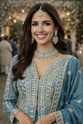 Sky Blue Embroidered Salwar suit – Women’s Traditional Wear Anarkali RTI