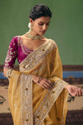 Beige Party Wear Saree UK | Designer Embroidery Saree for Women RTI
