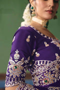 Purple Exclusive Indian Wedding Saree UK | Luxury Embellished Draping RTI