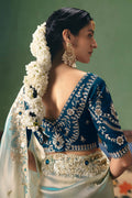Designer Blue Stone Saree UK | Heavy Bridal Embroidery RTI