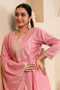 Blush Pink Churidar Suit with Gold Embroidery – Women’s Festive Wear RTI