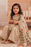 Cream Designer Ethnic Outfit for Kids | Floral Embroidery Dress for Girls UK RTI
