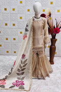 Cream Designer Ethnic Outfit for Kids | Floral Embroidery Dress for Girls UK RTI