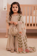 Cream Designer Ethnic Outfit for Kids | Floral Embroidery Dress for Girls UK RTI