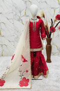 Maroon Floral Embroidery Kids Outfit UK | Designer Festive Wear for Girls RTI