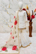 Off White Kids Eid Outfit UK | Designer Embroidery Dress for Girls RTI