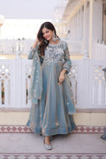 Pink Embroidered Anarkali Dress UK | Elegant Festive Ethnic Gown with Dupatta PR