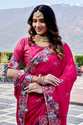 Designer Pink Party Wear Saree UK | Traditional Indian Embroidery RTI