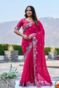 Designer Pink Party Wear Saree UK | Traditional Indian Embroidery RTI