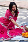 Designer Pink Party Wear Saree UK | Traditional Indian Embroidery RTI