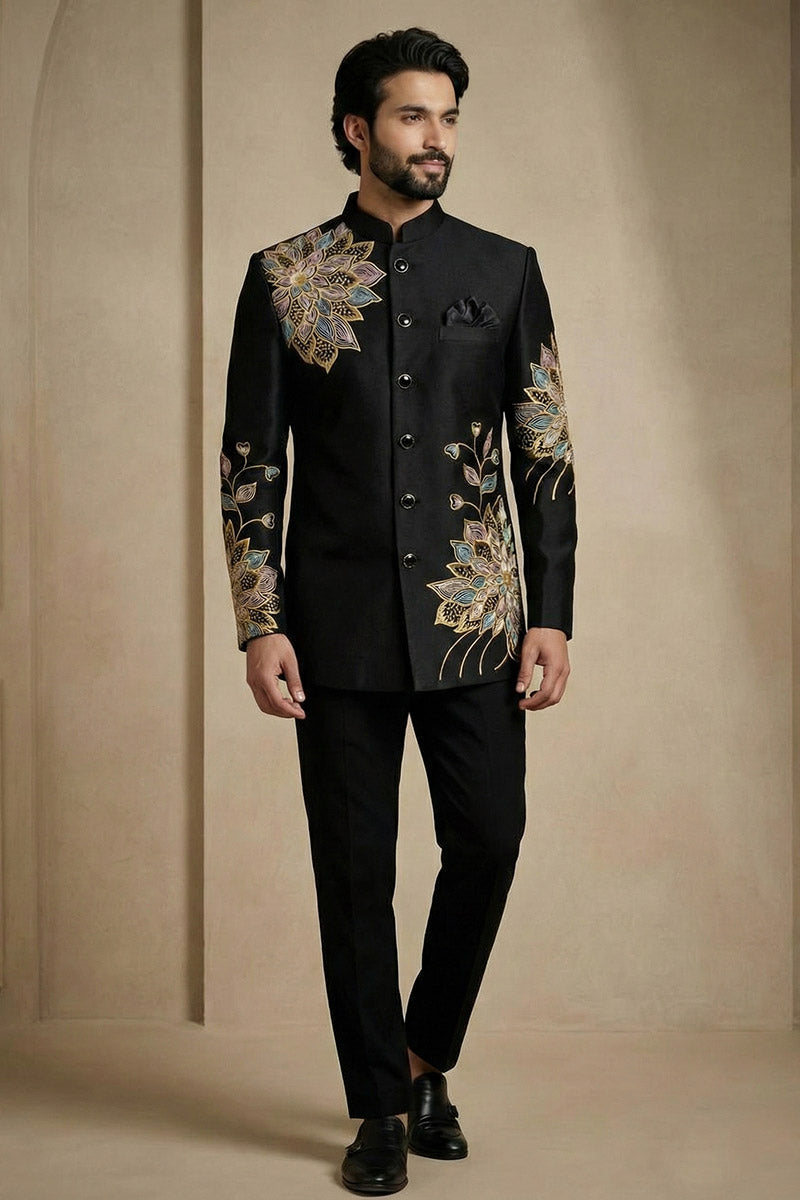 Royal Black Jodhpuri Suit for Men | Premium Readymade Ethnic Wear RTI