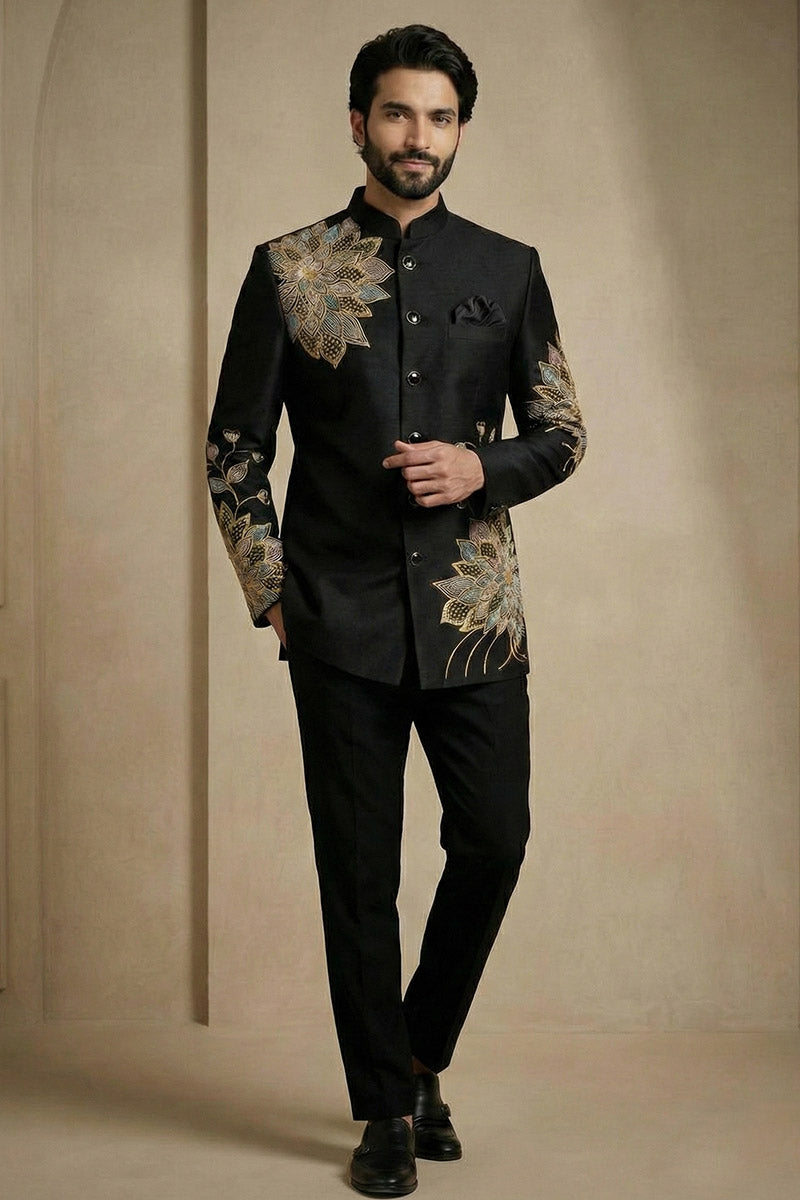 Royal Black Jodhpuri Suit for Men | Premium Readymade Ethnic Wear RTI